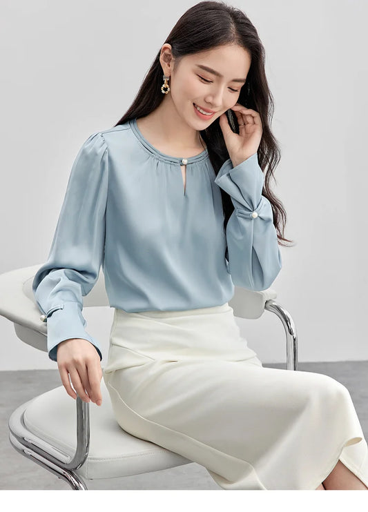 Hollow Out Flare Sleeve O Neck Blouse & Shirt